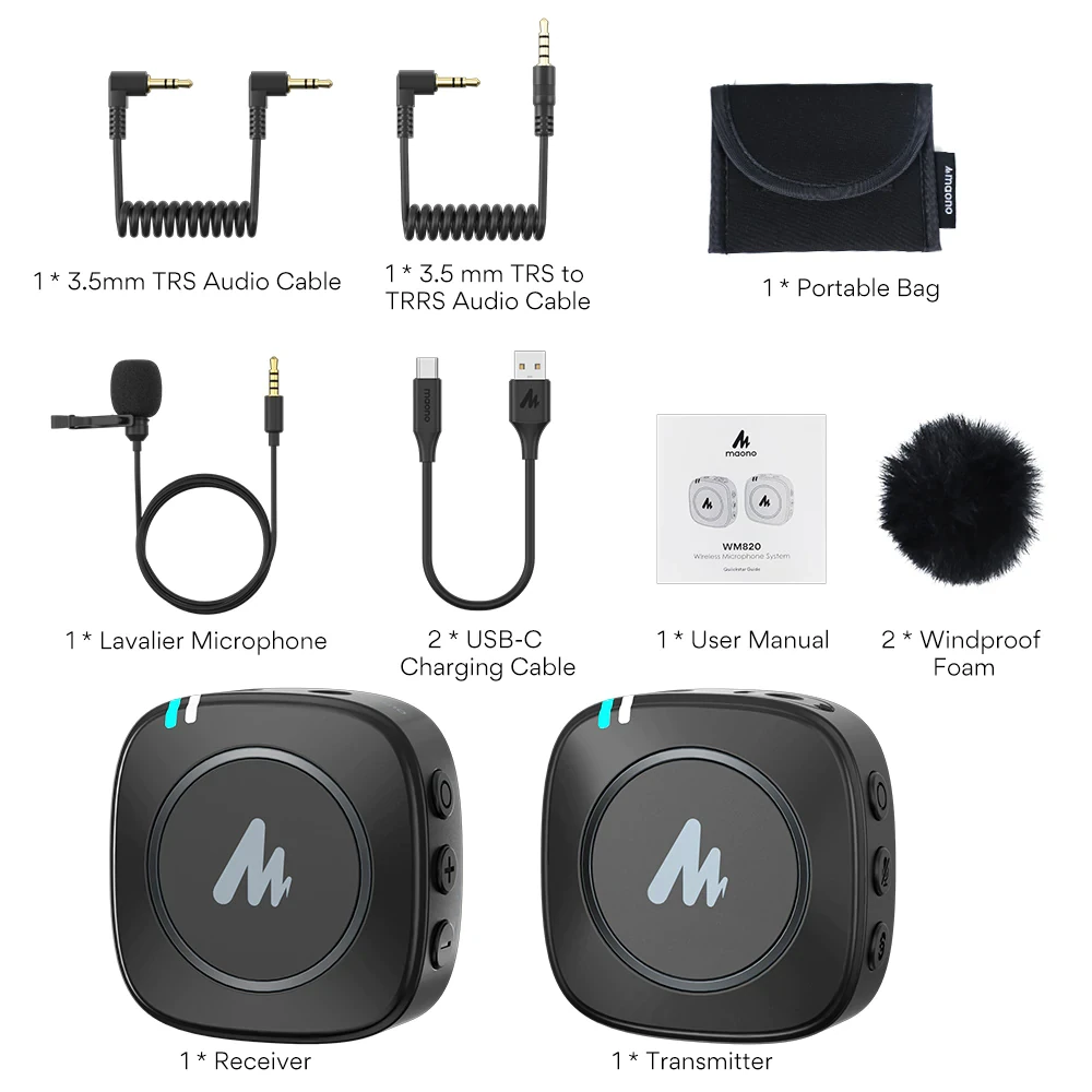 Maono AU-WM820 Kablosuz Yaka Mikrofonu