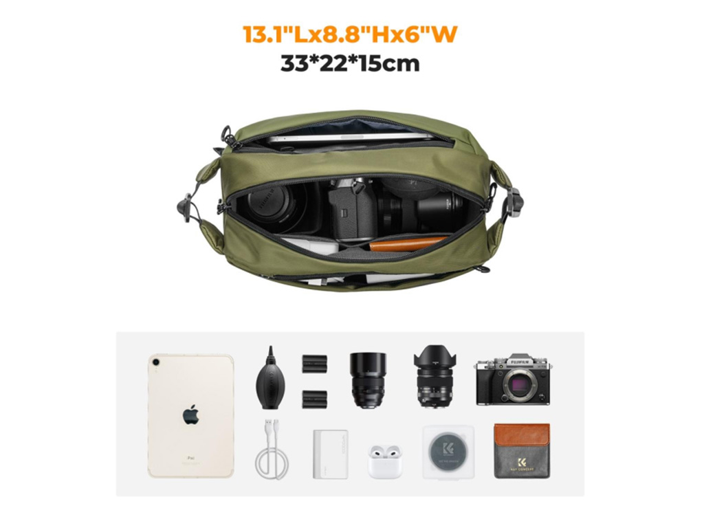 K&F Concept Alpha Omuz çantası 10L Yeşil (KF13.157V2)