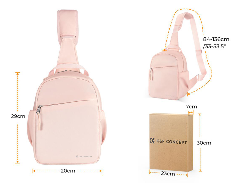 K&F Concept Şehir Gezisi Omuz Çantası 5L Pembe (KF13.171V4)