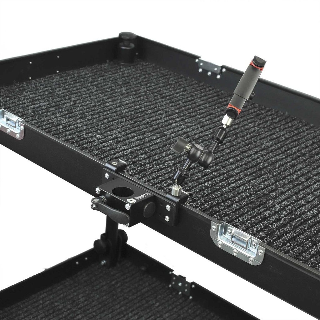 Aluminum plate set with 35mm pipe holder +2x Quick clamp with threaded hole and adapter 3/8" to 1/4"