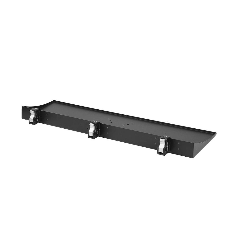Keyboard Shelf With 3x Quick clamp with threaded hole and adapter 3/8" to 1/4"