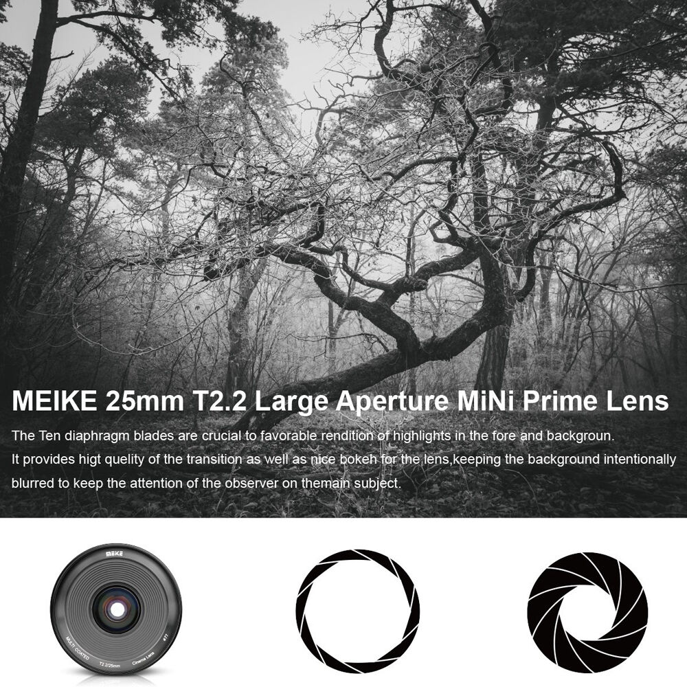 Meike 25mm T2.2 Manual Focus Cinema Lens (Sony E-Mount)