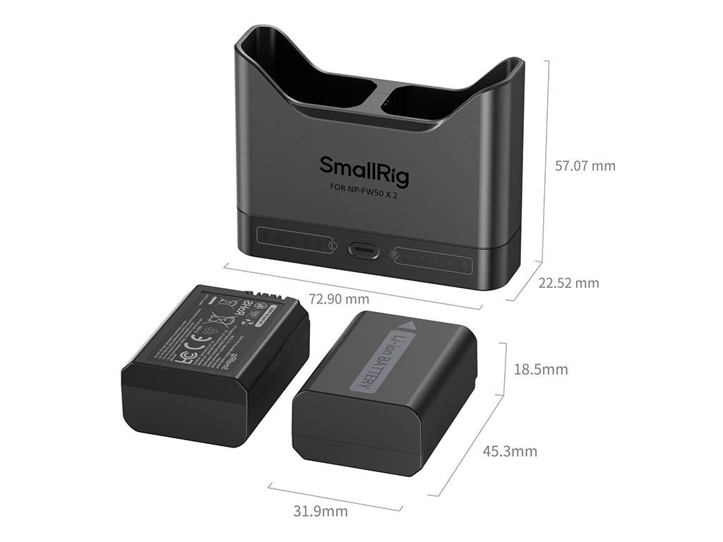 SmallRig 5488 Sony NP-FW50 Turbo Hızlı 2 Batarya + Şarj Kiti