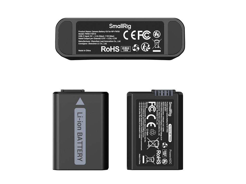 SmallRig 5488 Sony NP-FW50 Turbo Hızlı 2 Batarya + Şarj Kiti