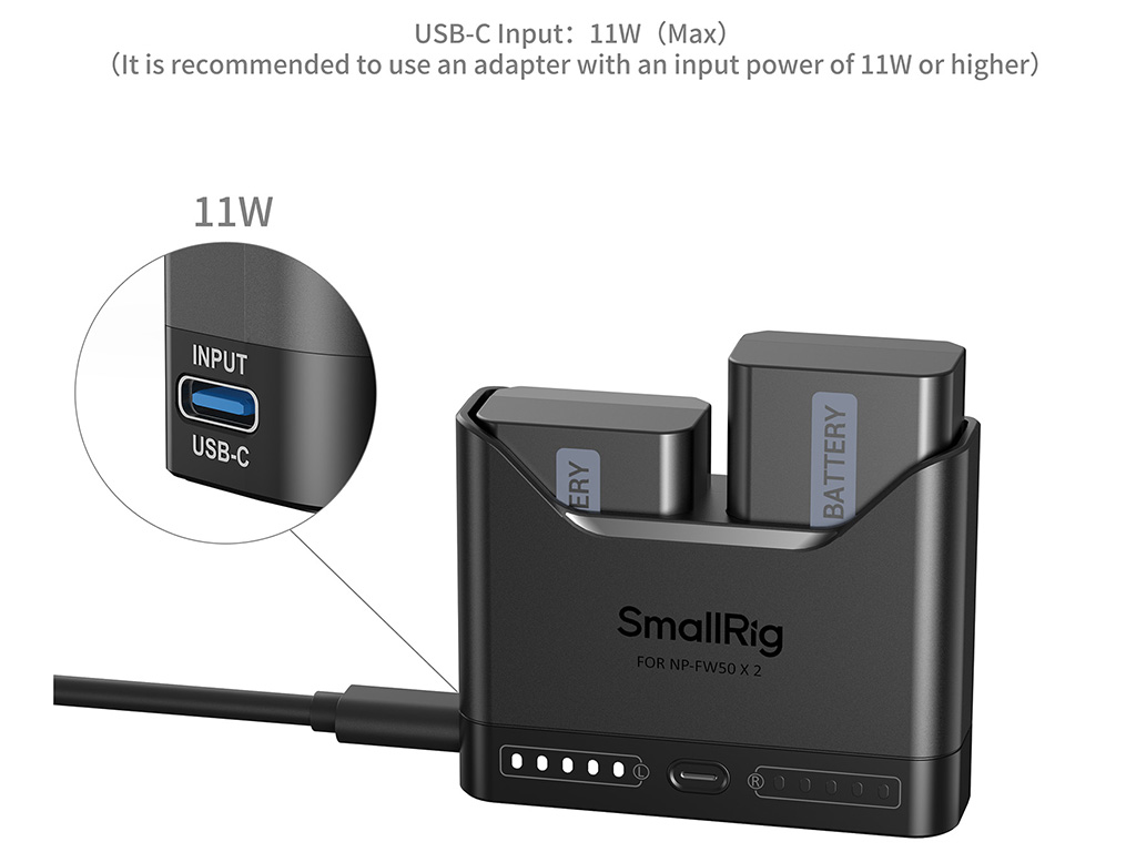 SmallRig 5488 Sony NP-FW50 Turbo Hızlı 2 Batarya + Şarj Kiti