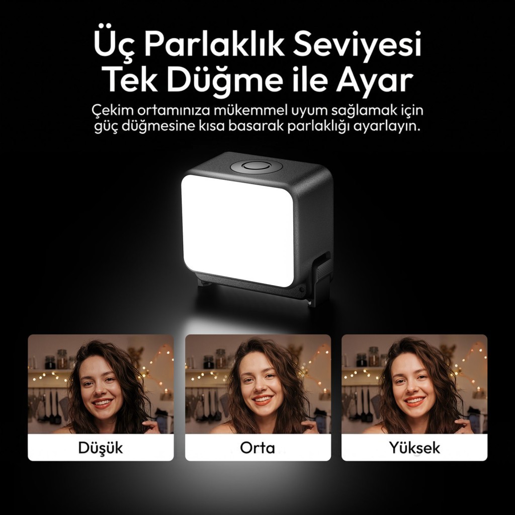 Ulanzi LM24 Osmo Action Serisi ve Nano Uyumlu Manyetik Quick Release Mini LED Dolgu Işığı - L298