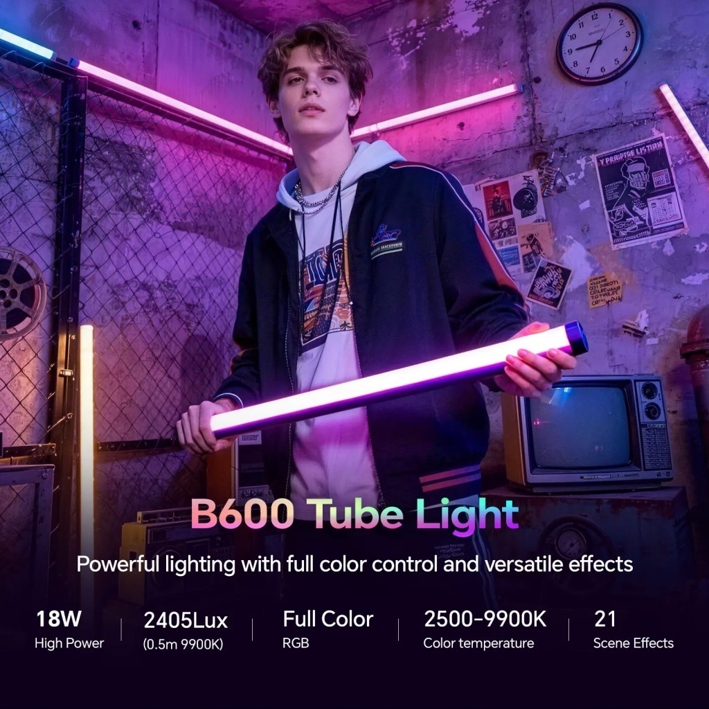 Photoolex B600 60 cm 18.5W APP Kontrollü RGB Tube LED Işık - LS-157-PL