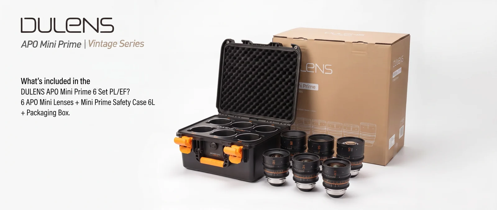 Dulens APO Mini Prime T2.4/T2.6 6-Lens Set (ARRI PL, Silver)