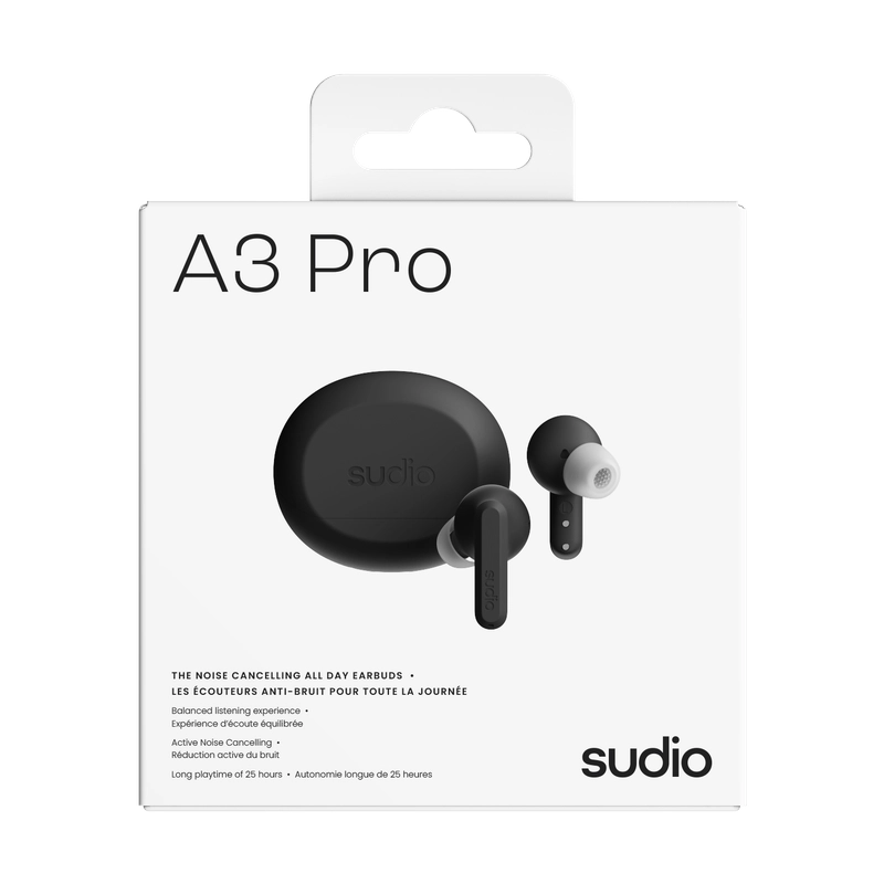 Sudio A3 Pro ANC True Wireless Kulak İçi Kulaklık | Cloudy Black