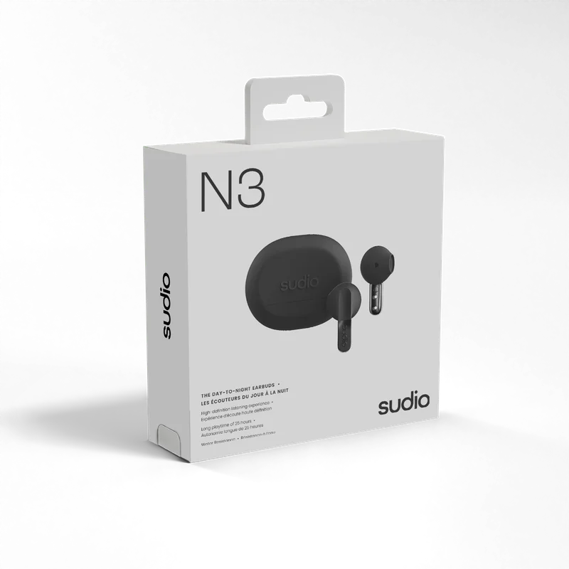 Sudio N3 Kablosuz (True Wireless) Kulak İçi Kulaklık | Black