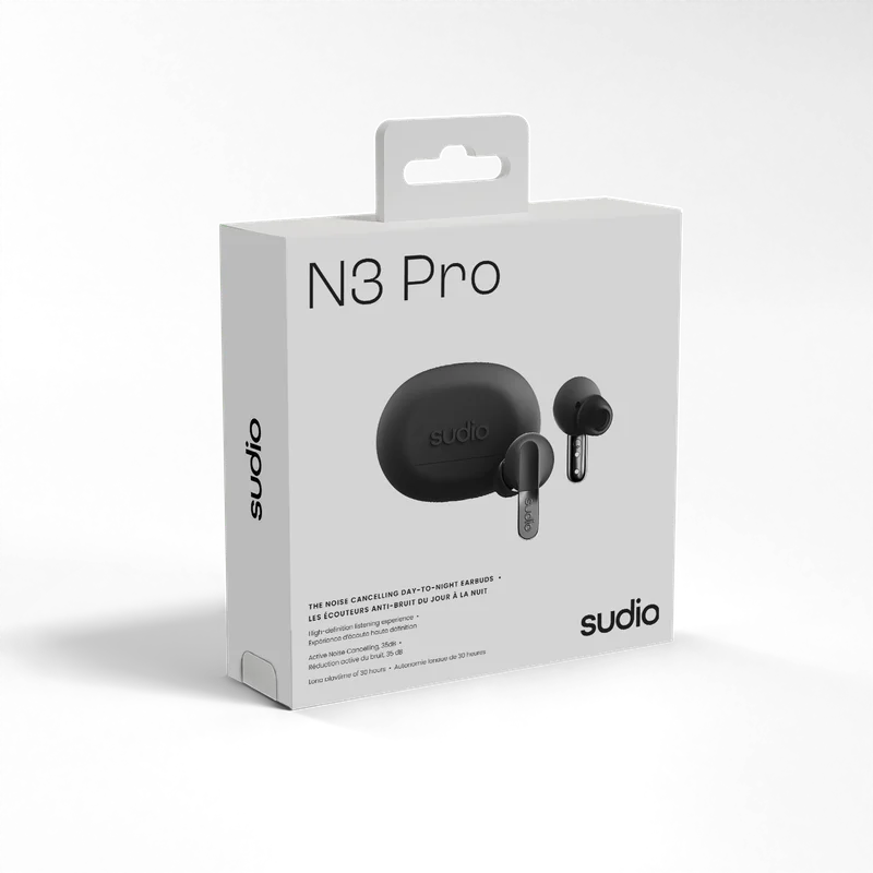 Sudio N3 Pro ANC True Wireless Kulak İçi Kulaklık | Titanium Black