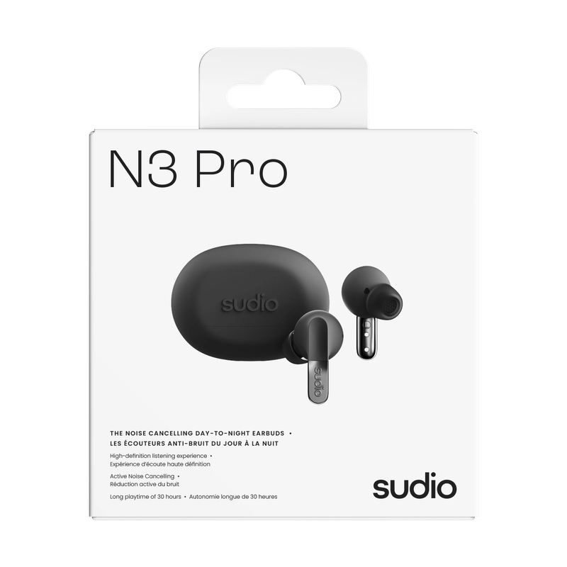 Sudio N3 Pro ANC True Wireless Kulak İçi Kulaklık | Titanium Black