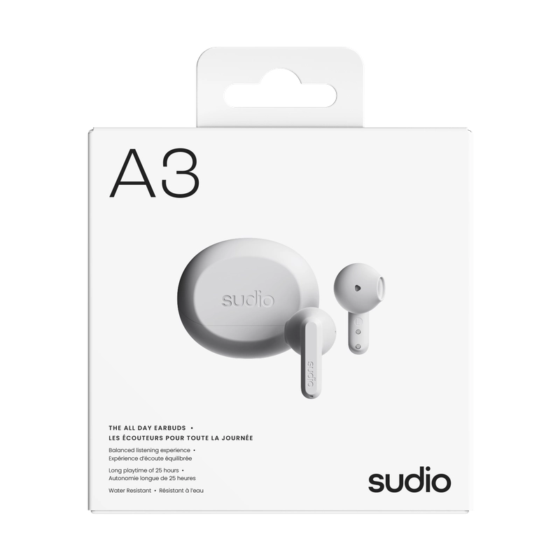 Sudio A3 Kablosuz (True Wireless) Kulak İçi Kulaklık | White