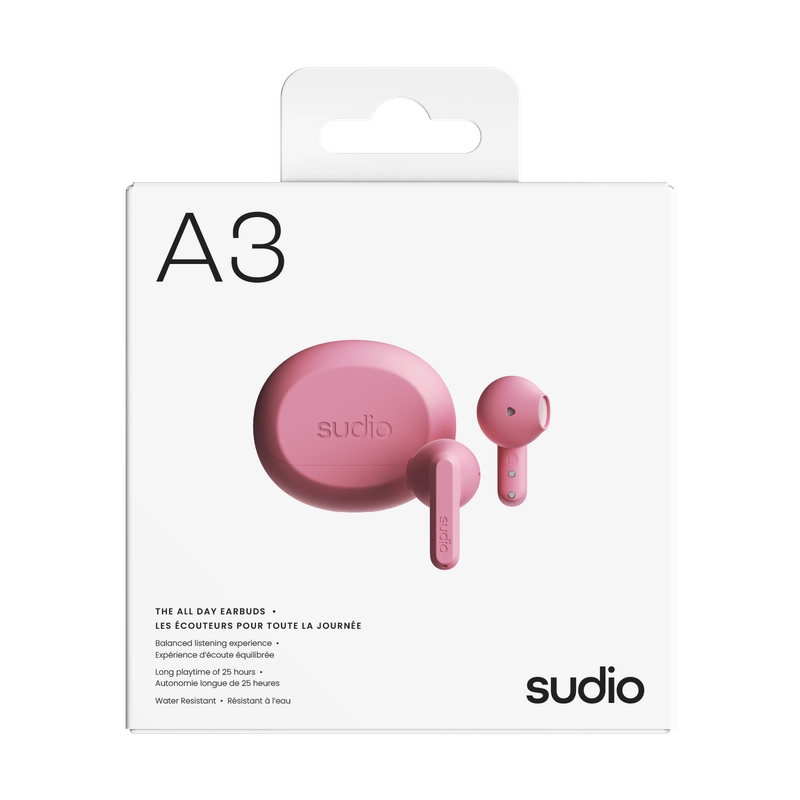 Sudio A3 Kablosuz (True Wireless) Kulak İçi Kulaklık | Rose Pink