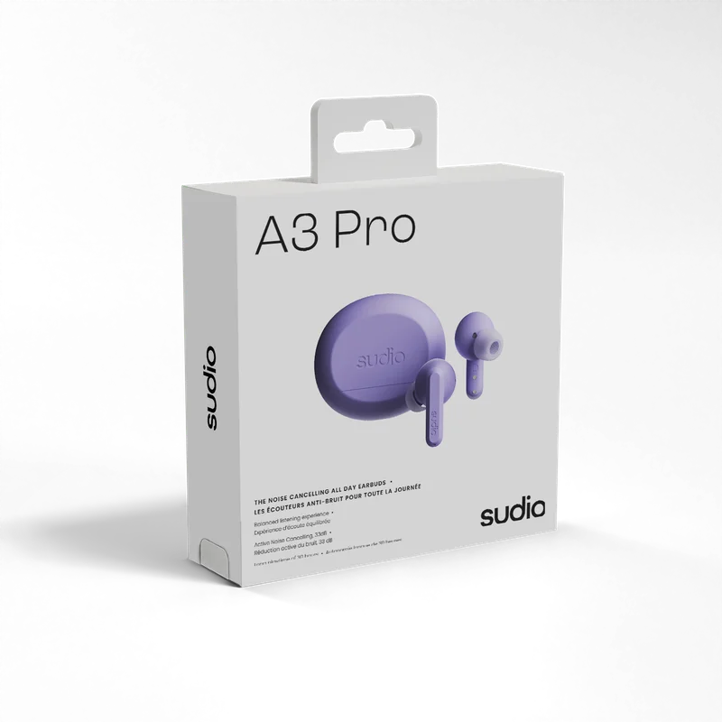 Sudio A3 Pro ANC True Wireless Kulak İçi Kulaklık | Soft Purple
