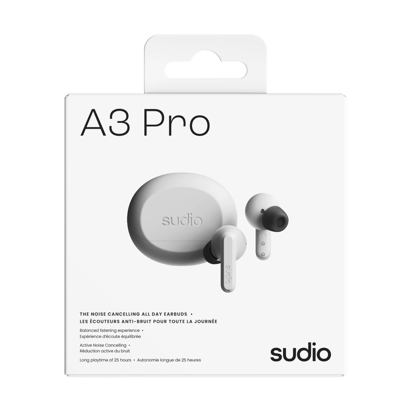 Sudio A3 Pro ANC True Wireless Kulak İçi Kulaklık | Fog White