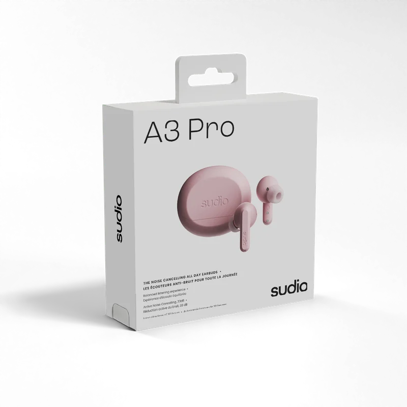 Sudio A3 Pro ANC True Wireless Kulak İçi Kulaklık | Blush Pink