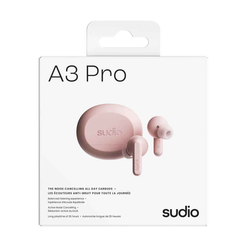 Sudio A3 Pro ANC True Wireless Kulak İçi Kulaklık | Blush Pink