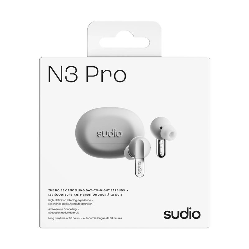 Sudio N3 Pro ANC True Wireless Kulak İçi Kulaklık | Chrome White