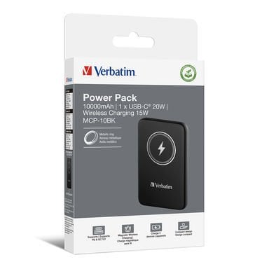 Verbatim 10000 Mah Manyetik Kablosuz (Magsafe) 15W Powerbank 20 W PD Siyah Renk Kablo Dahil-(32245)