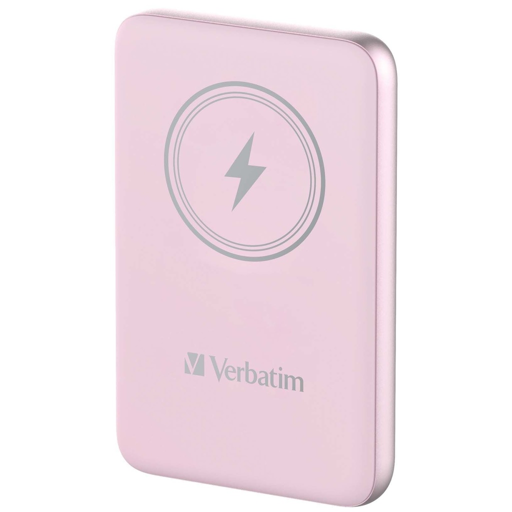 Verbatim 10000 Mah Manyetik Kablosuz (Magsafe)15W  Powerbank 20 W PD Pembe Renk Kablo Dahil-(32248)
