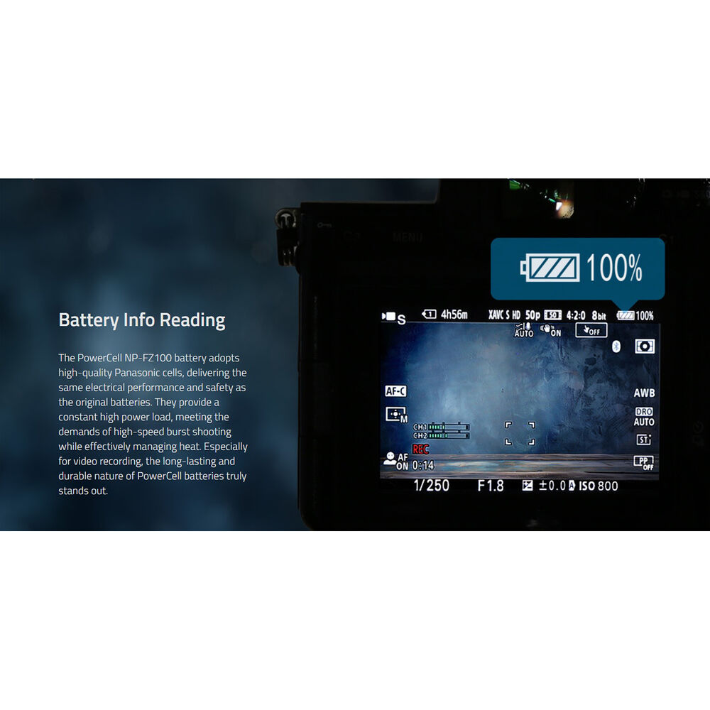 SWIT PowerCell NP-FZ100 USB-C Kamera Bataryası (Sony Uyumlu, 2200mAh)
