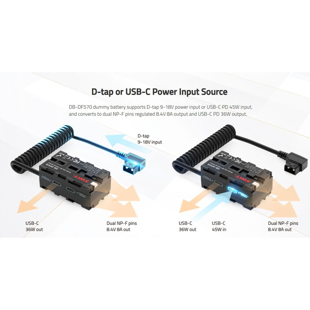 SWIT DB-DF570 NP-F Dummy Batarya (USB-C Girişli Çift Taraflı)