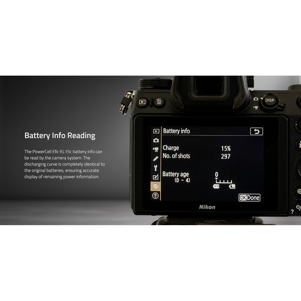 SWIT PowerCell EN-EL15C USB-C Kamera Bataryası (Nikon Uyumlu, 2200mAh)