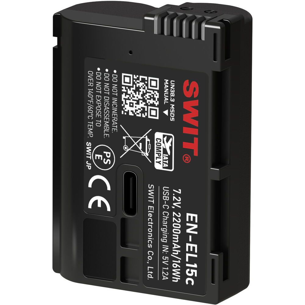 SWIT PowerCell EN-EL15C USB-C Kamera Bataryası (Nikon Uyumlu, 2200mAh)