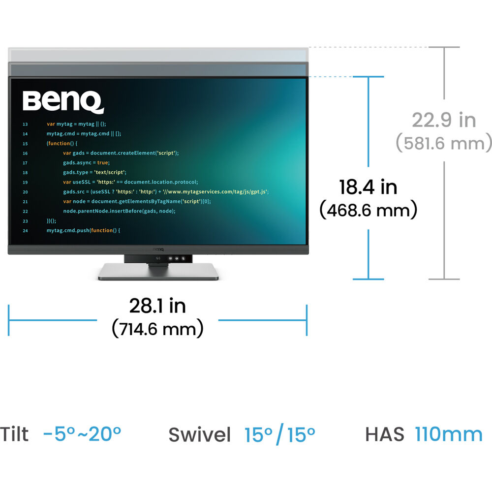BenQ RD320U 31.5 IPS 4K Daisy Chain Pivot PIP-PBP DualView Programlama Monitörü