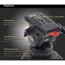 Teris TS100AL Fluid Head & Tripod Kit (Karbon Fiber) / 12 Kg