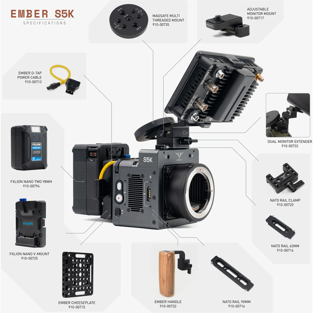 FREEFLY Ember S5K Yüksek Hızlı Kamera (Aktif EF Mount, 4TB)