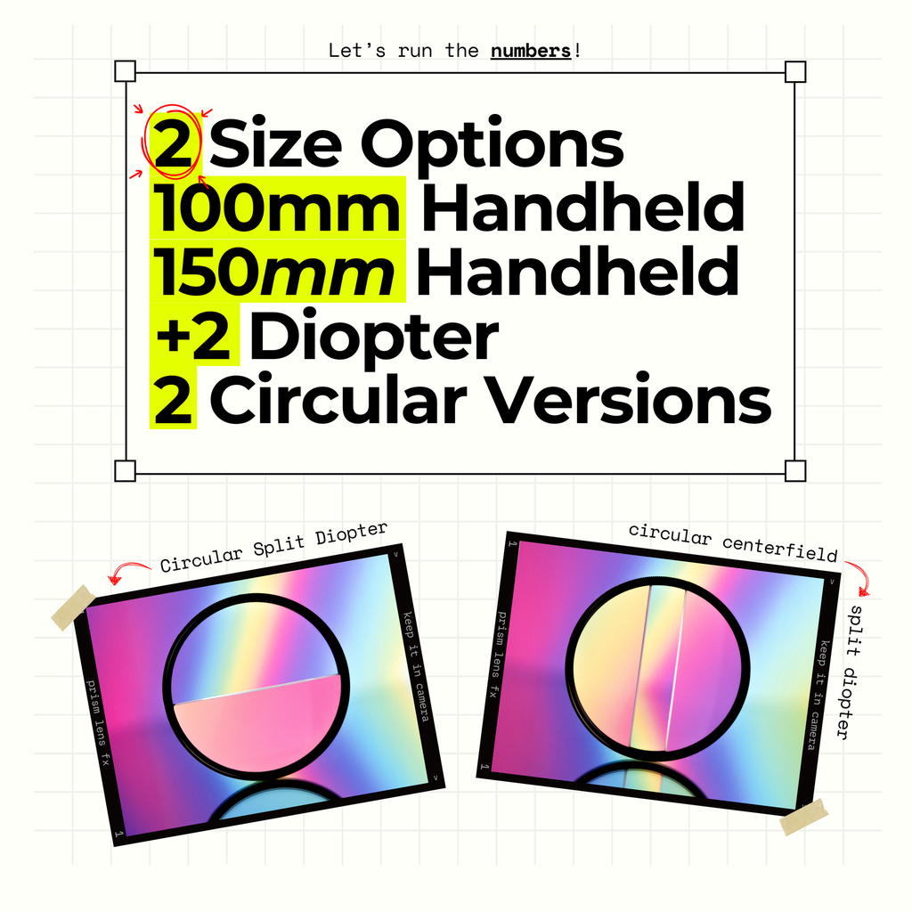 Prism Lens FX "HANDHELD" Split Diopter 100MM