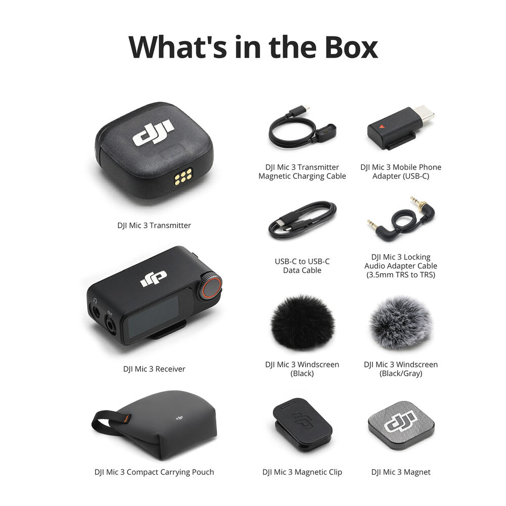 DJI Mic 3 Kablosuz Mikrofon Seti (1TX + 1RX)