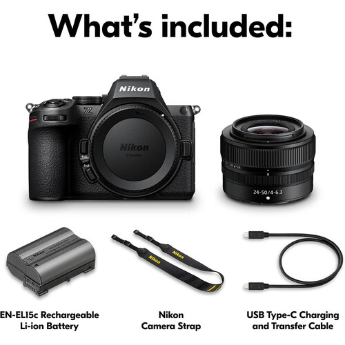 Nikon Z5 II Aynasız Fotoğraf Makinesi + NIKKOR Z 24-50mm f/4-6.3 Kit