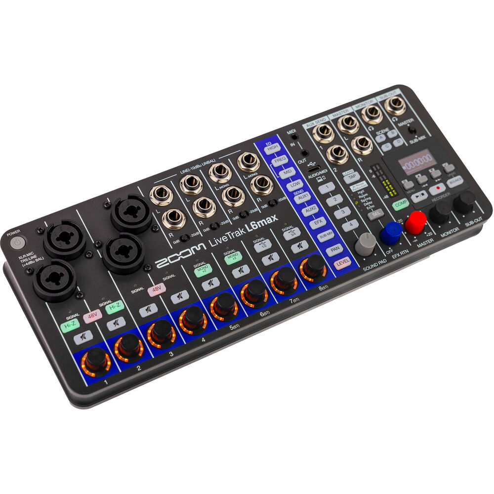 Zoom LiveTrak L6max 12 Kanallı Mixer & Multitrack Kayıt Cihazı