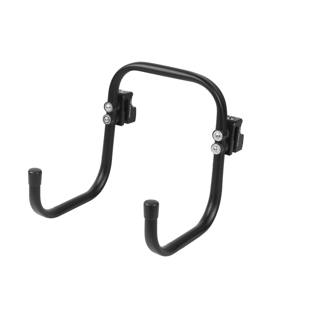 [174] Steel Double black pipe hook (wider space) +2x Quick clamp with threaded hole and adapter 3/8" to 1/4"