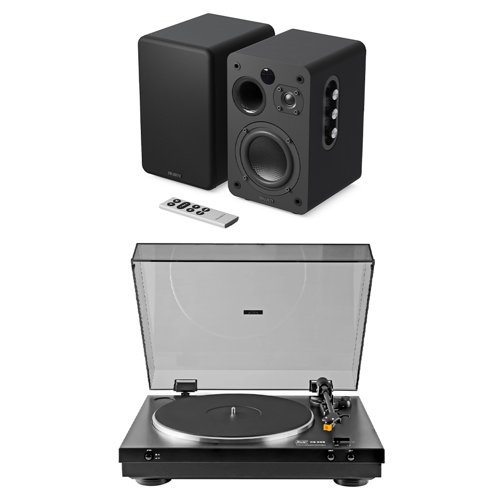[D70X SET] Majority D70X Hoparlör, Dual CS 329 Pikap Hi-Fi Müzik Sistemi