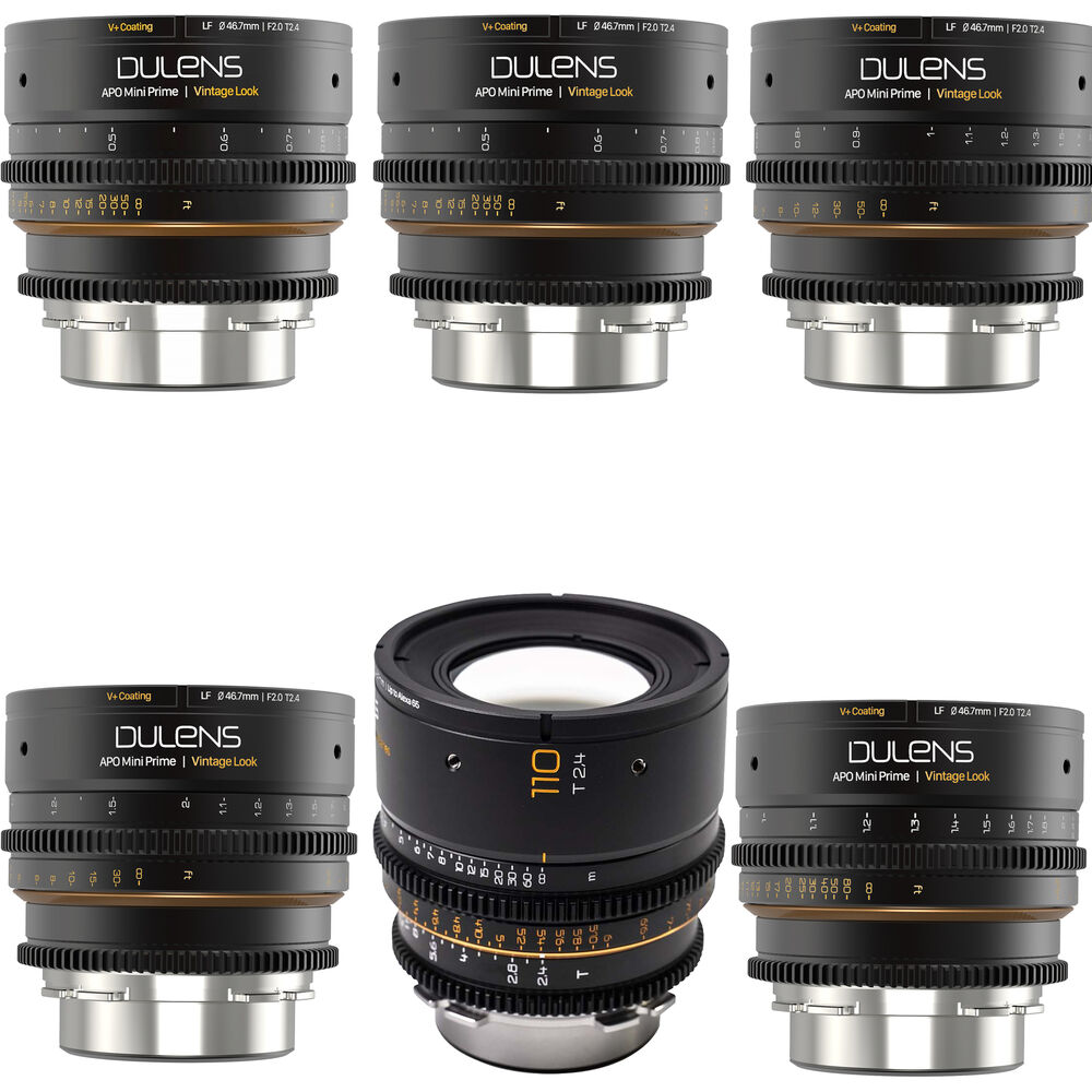 Dulens APO Mini Prime T2.4/T2.6 6-Lens Set (ARRI PL, Black)