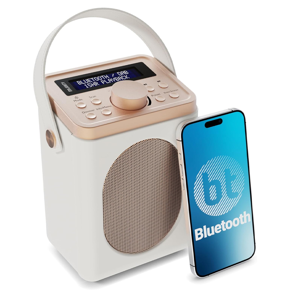 [LSH-DAB-CRM] Majority Little Shelford - Krem Taşınabilir DAB/FM Radyo Bluetooth Hoparlör