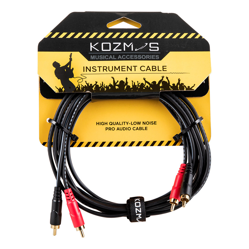 [KCL-244-3M] Kozmos KCL-244-3M 2 x RCA Male - 2 x RCA 3mt Kablo