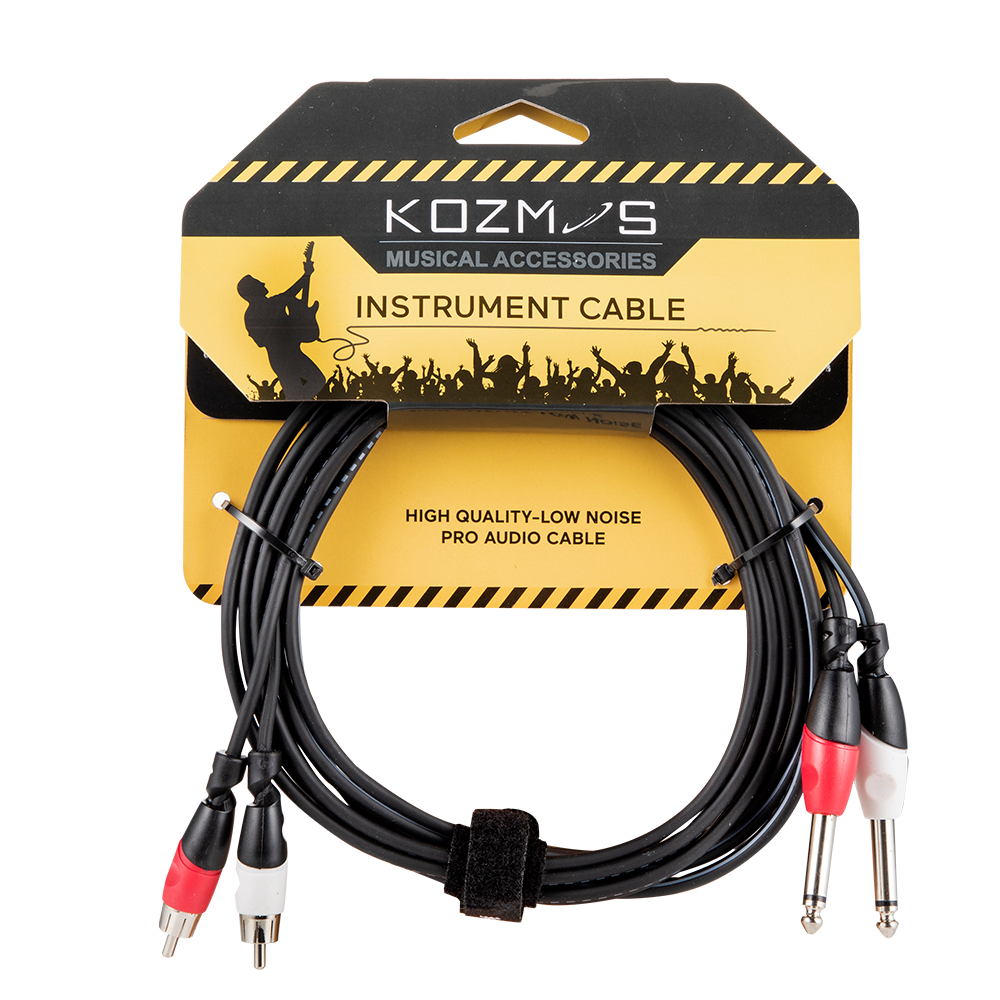 [KCL-158-3M] Kozmos KCL-158-3M 2 x Mono 6,35mm - 2 x RCA / 3M Kablo