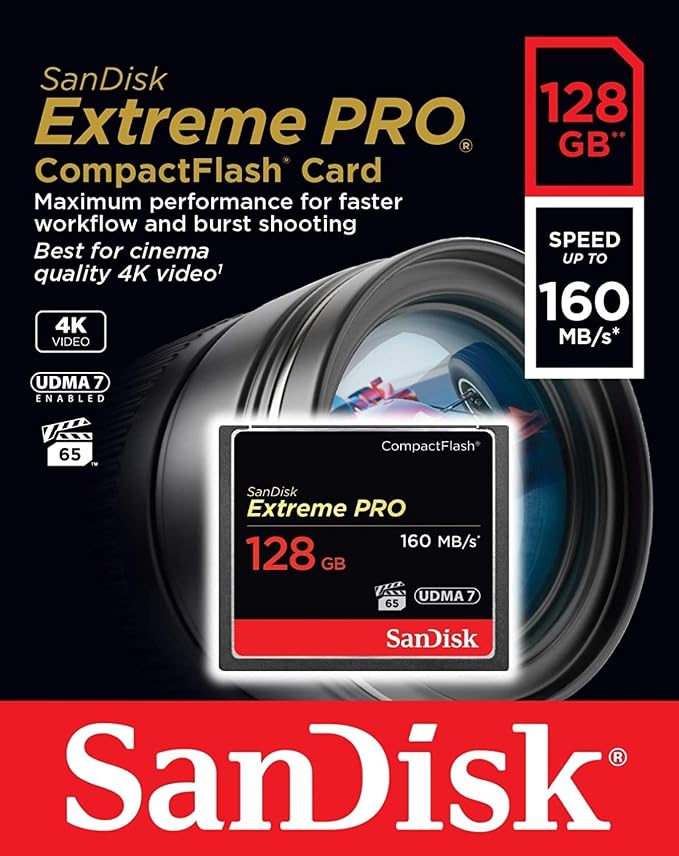 SanDisk Extreme Pro Compact Flash SDCFXPS-128G-X46 UDMA 7 128 GB Hafıza Kart