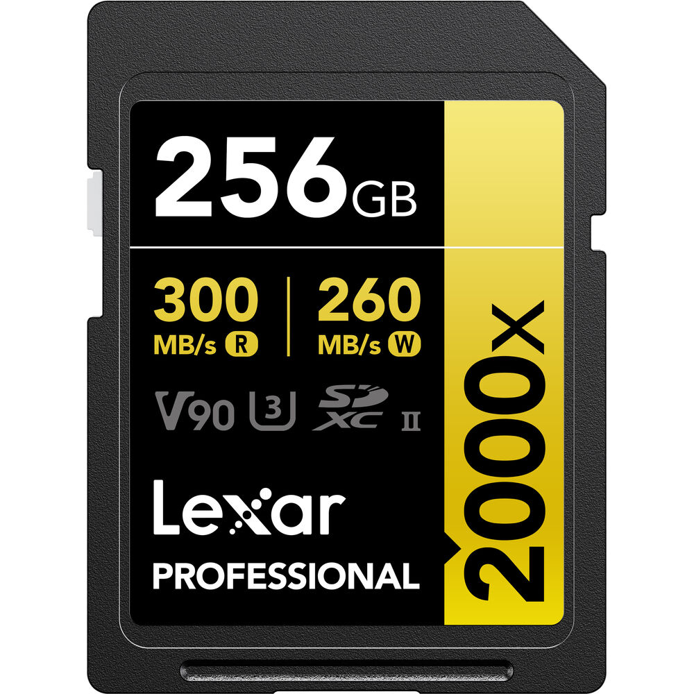 LEXAR 256GB Professional 2000x SDXC UHS-II Hafıza Kartı (V90, U3)