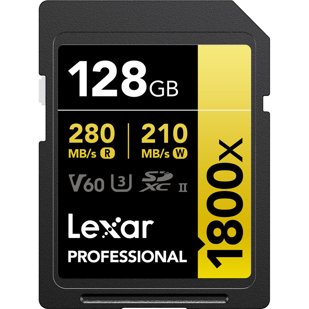 LEXAR 128GB Professional 1800x SDXC UHS-II Hafıza Kartı (V60, U3)