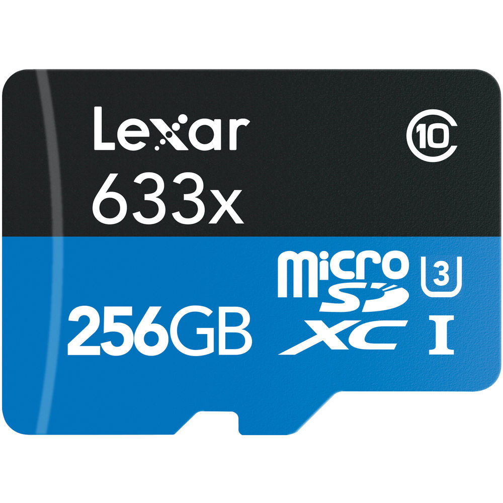 LEXAR 256GB 633x microSDXC Hafıza Kartı (SD Adaptörlü, UHS-I, V30)
