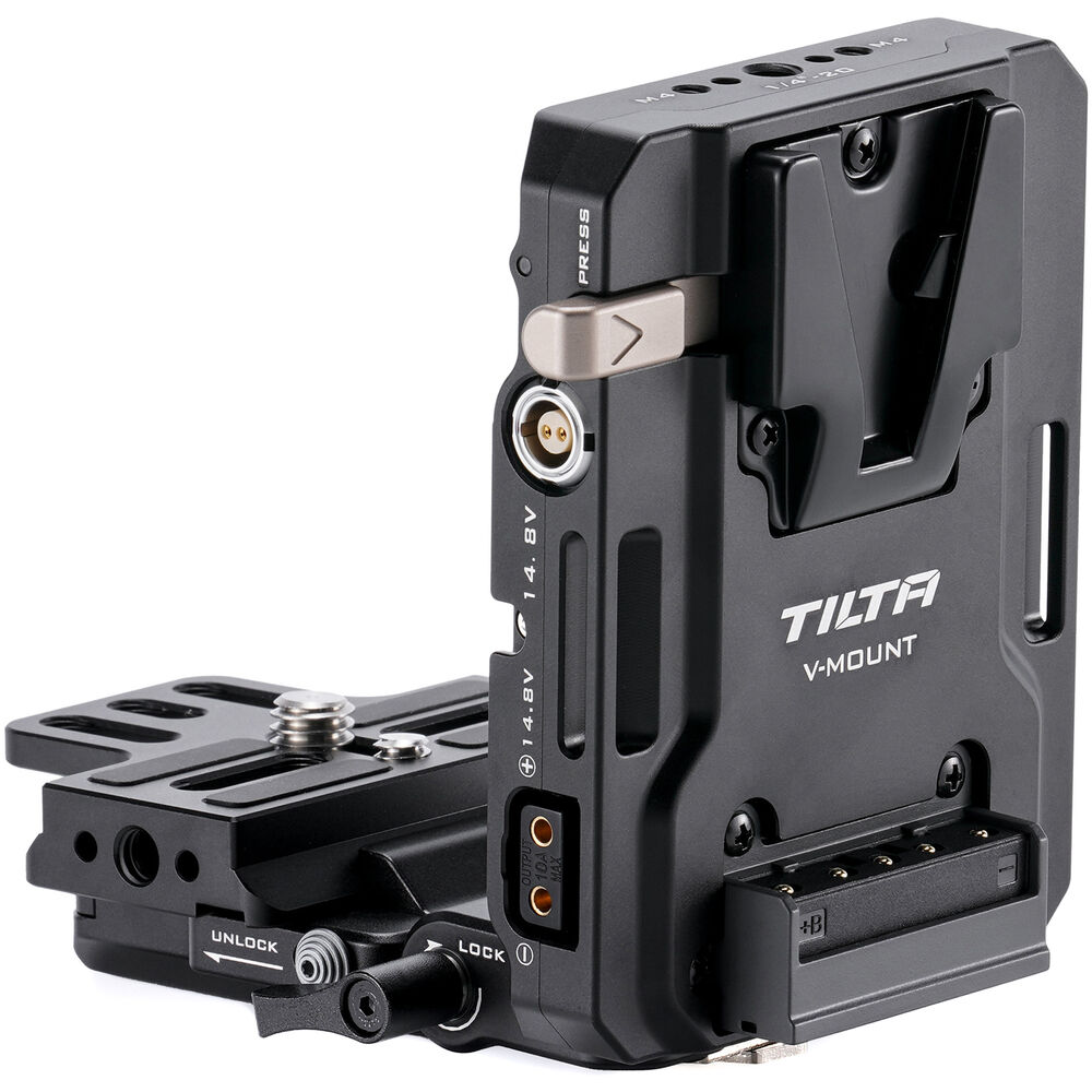 [TA-BTP4K-V-B] Tilta Mini PD V Mount Battery Plate With Adjustable Arca Receiver Kit - Black (TA-BTP4K-V-B)