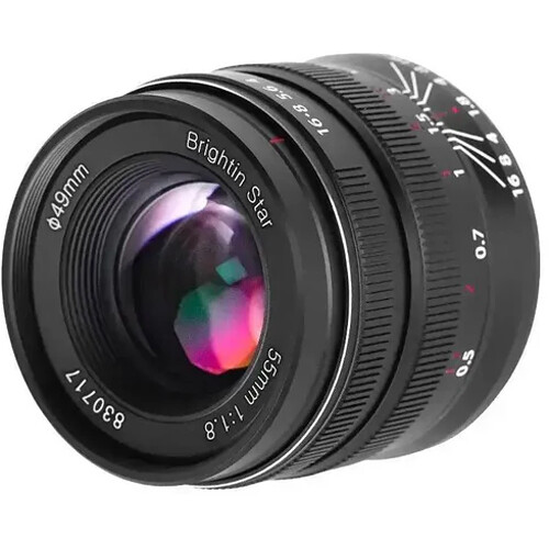 Brightin Star MF 55mm F1.8 E Black Full-frame