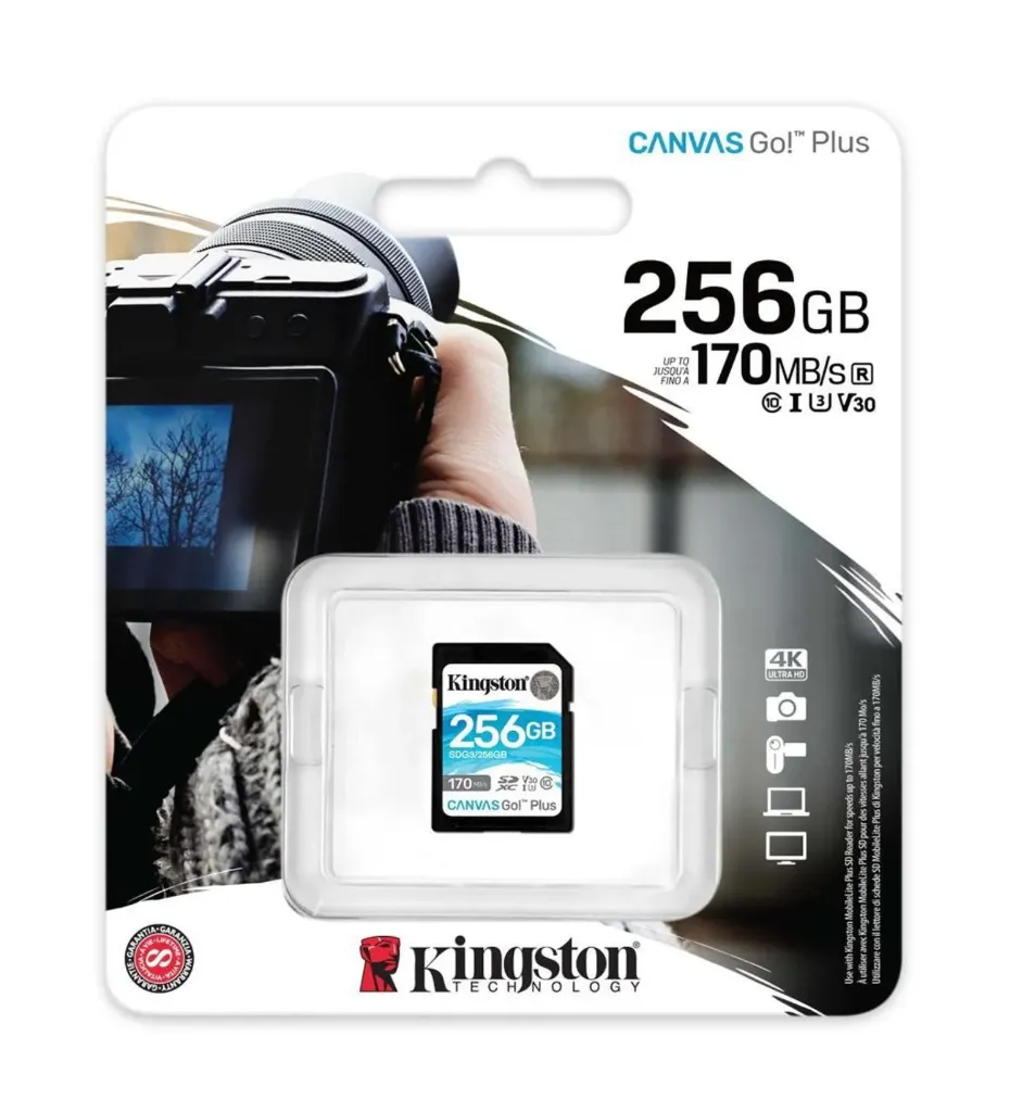 [SDG3/256GB] Kingston 256GB Canvas Go Plus USH-I Hafıza Kartı SDG3/256GB