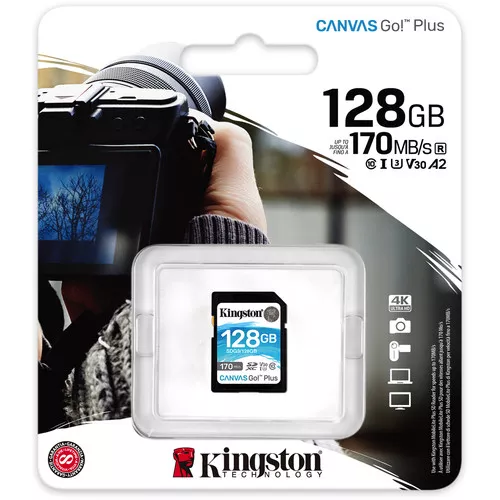 [SDG3/128GB] Kingston 128GB Canvas Go Plus USH-I Hafıza Kartı SDG3/128GB